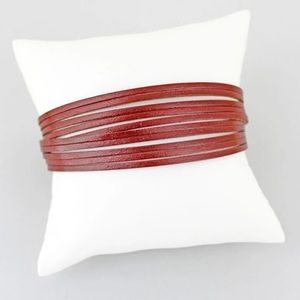 BROWN LEATHER TWISTED MAGNETIC BRACELET